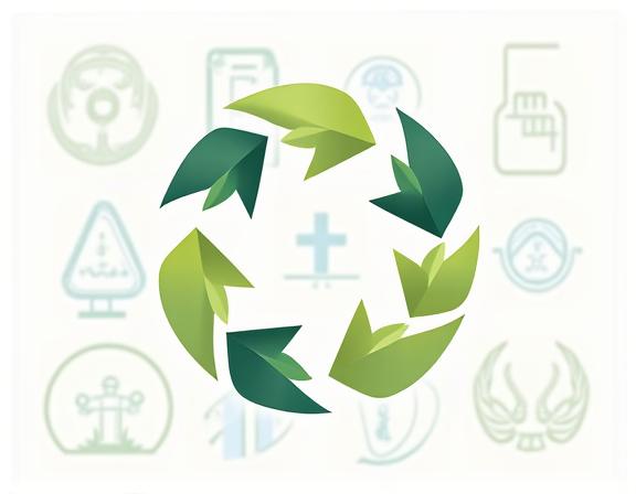 Symboles de matériaux recyclables et de durabilité.